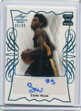 2021-22 Leaf Memories Trinity Autographs Platinum Zaire Wade Rookie Auto 35/99
