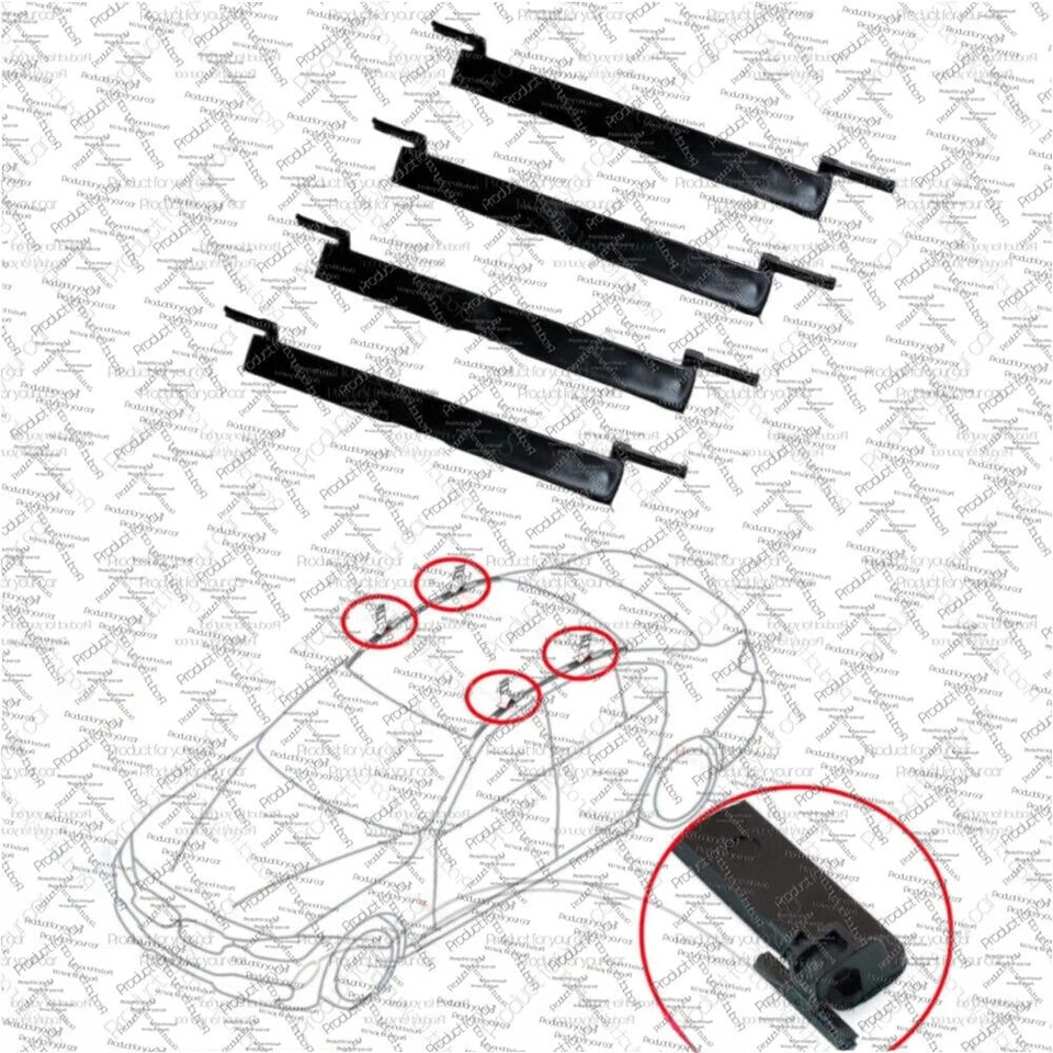 4X Cubierta de puerto de moldura de baca de techo imprimada para BMW Serie 3 E90 E92 E93 2006-2012 Foto 2 de 4