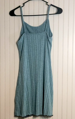 Women's Light Blue Cami Ribbed Dress w/Bows & Piping Size M (6) - Picture 8 of 11