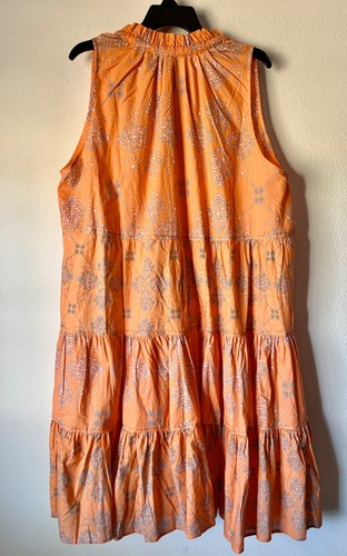 NWT Cotton Breezy C&T Ruffle Neck Tiered Dress Plus Sz 2X and 3X - Picture 2 of 8