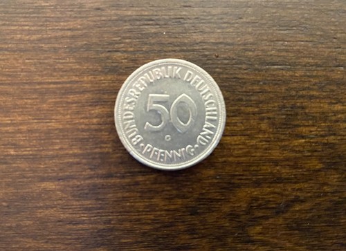 1967 Germany 50 Pfennig Coin Bundes Republik ~ Deutschland VGC