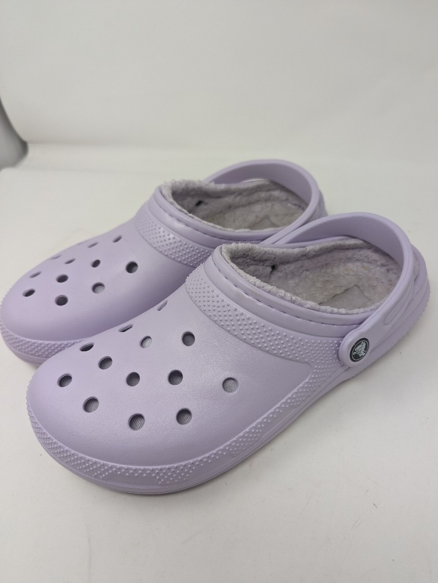 Crocs Clogs Fleece Lined Purple-Sz Womens 11/Mens 9-Dual  display picture 1