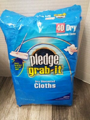 Pledge Grab It Refills 40 Dry Disposable Cloths Unscented Sealed Dusting -- NEW