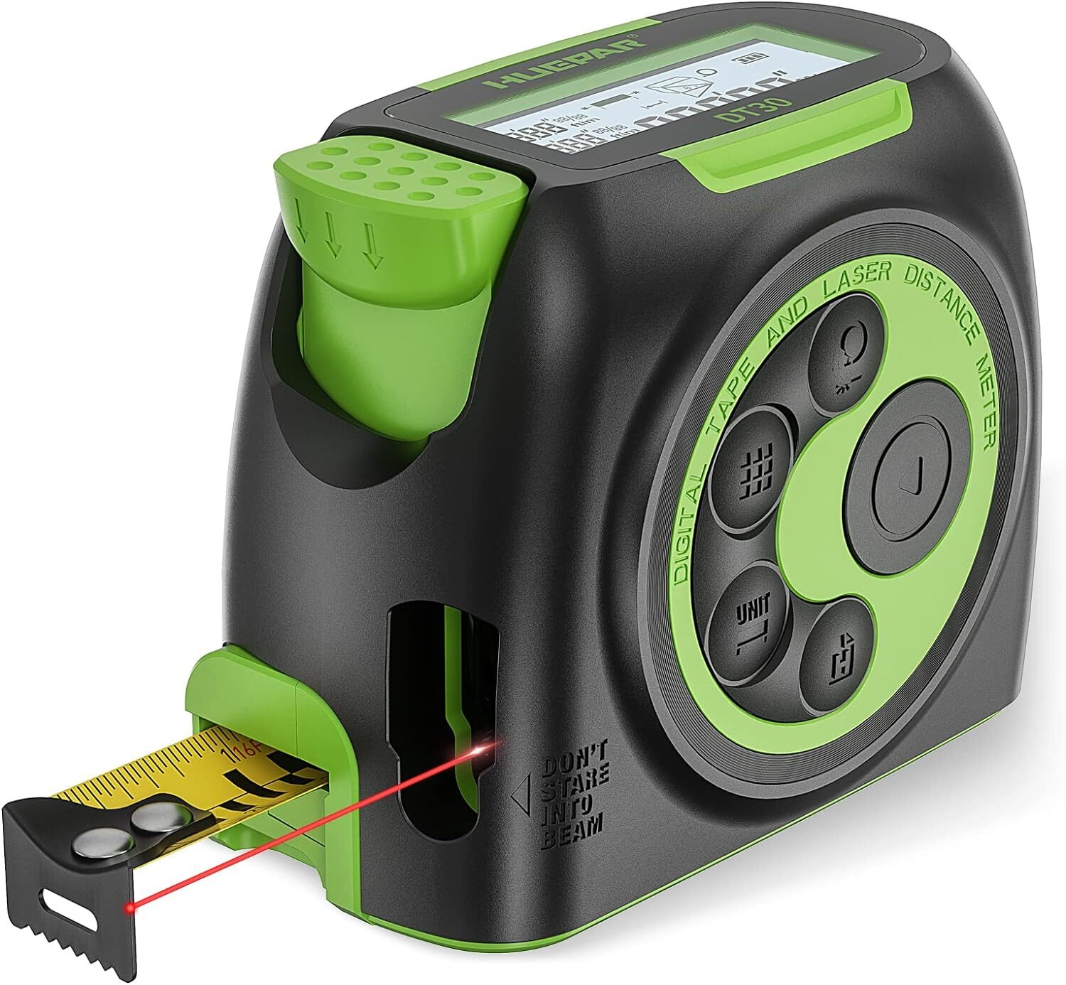 Laser Entfernungsmesser 40 M & Maßband 5 M – 2in1, Mit LCD, Misst Fläche/Volumen, USB-C Aufladbar