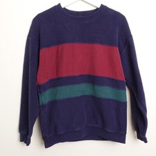 Vintage 80s Lands End Womens Size SMALL Crewneck Sweatshirt Stripe Long Sleeve