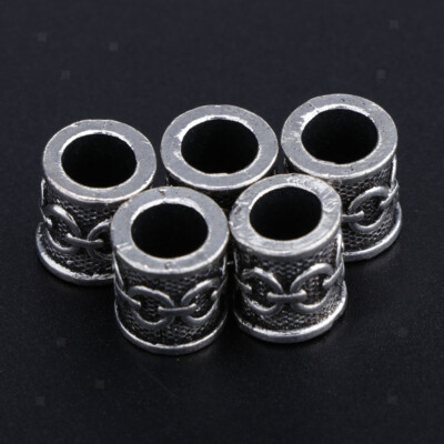 5 Stück Keltische Bart & Haar Perle, Wikinger Bartschmuck Viking Bartperlen