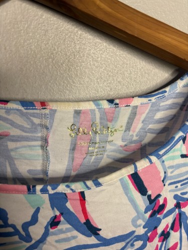 Lilly Pulitzer Marlowe Cotton Quarter Sleeve Right Return Sailboat Dress M 6232 - Picture 3 of 5