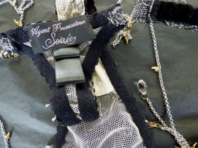 Agent Provocateur Soiree 34D bra waspie thong silver chains gold thorns crystals