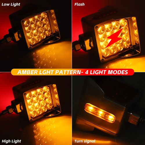 2PC LED Pedestal Fender Light Turn Signal Double Face Truck Trailer Side Marker - Picture 7 of 9