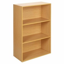 3 Tier Wooden Bookshelf Wide Bookcase Deep Storage Unit Display Rack Home Office
