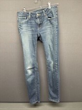 Michael Kors Women's Size 4 Skinny Jeans Blue Solid Cotton Blend