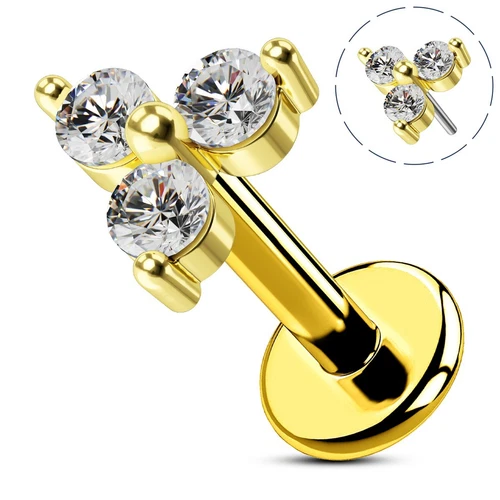 14K Solid Yellow Gold Cartilage Stud 16G Lobe Helix Tragus Snug Piercing Jewelry