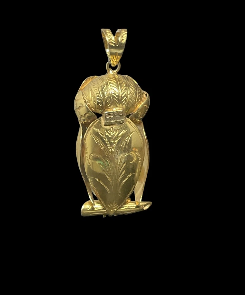 Ciondolo gufo in argento perla e turchese - Immagine 4 di 4