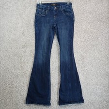 Southpole Jeans Co Jeans Womens Size 5 Blue Denim Low Rise Flared Rhinestone