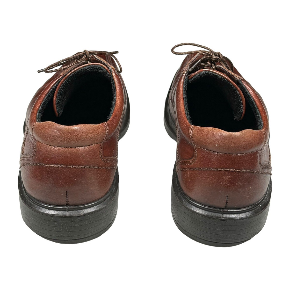 Lot Of 2 Ecco Helsinki Slip On & Lace Up Brown Leather 