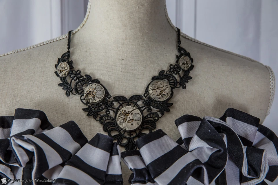 Goth Pirate Gown Small Costume B&W Stripes Steampunk Renaissance Festival - Image 3 of 4