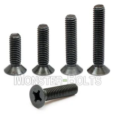 M4 Phillips Flat Head Countersunk Machine Screw, Steel w/ Black Oxide DIN 965