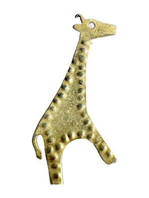 RARE 1980 s Vintage Modernist P&M Paris Giraffe Gold Tone Brooch Pin