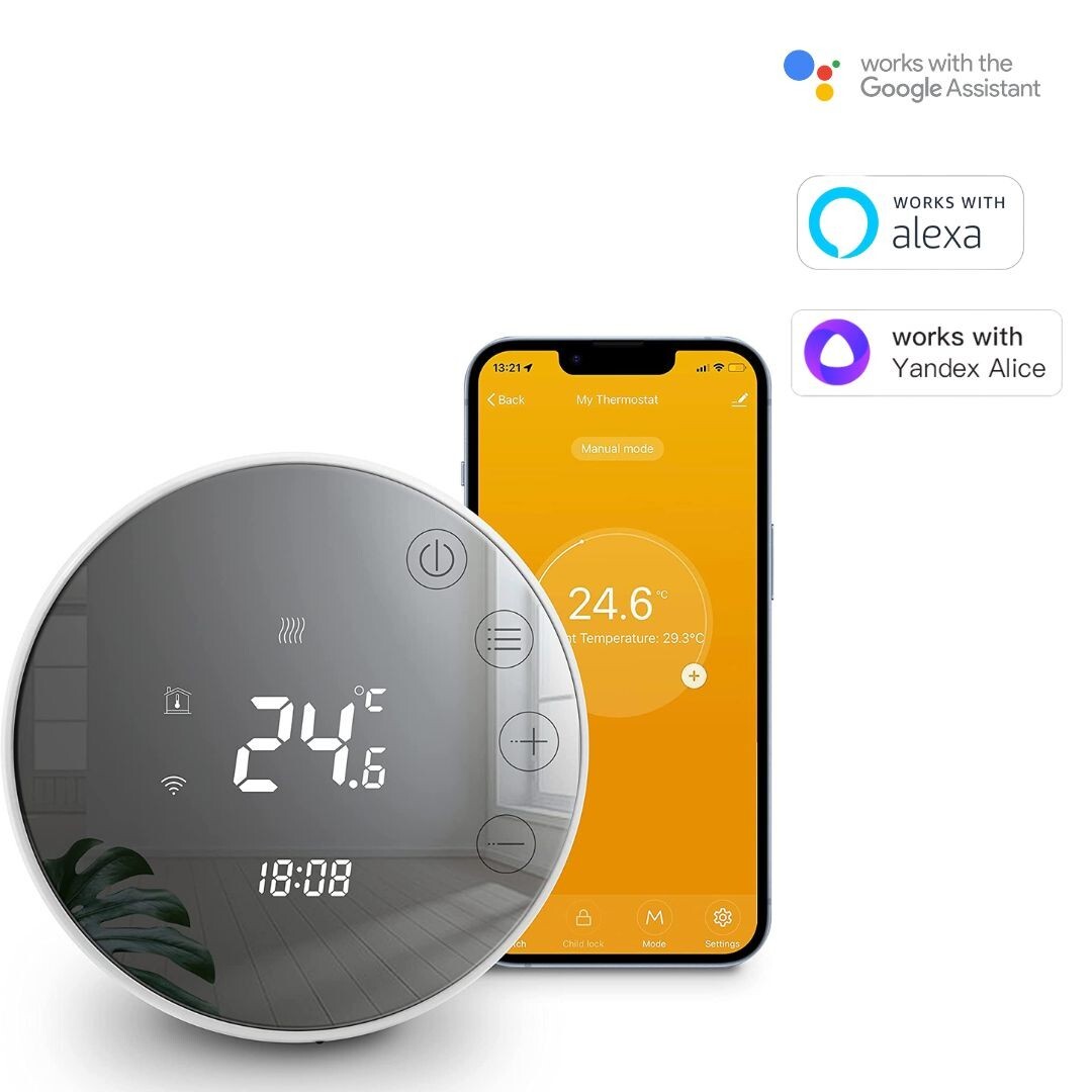 CRONOTERMOSTATO WIFI SMARTPHONE APP ALEXA GOOGLE TERMOSTATO DA PARETE SMART