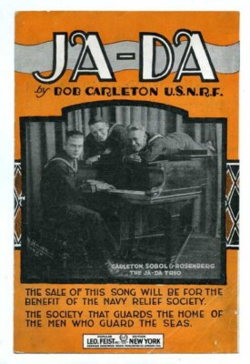 Ja-Da by The Ja-Da Trio  1918 Sheet Music Navy Relief Society  WW1
