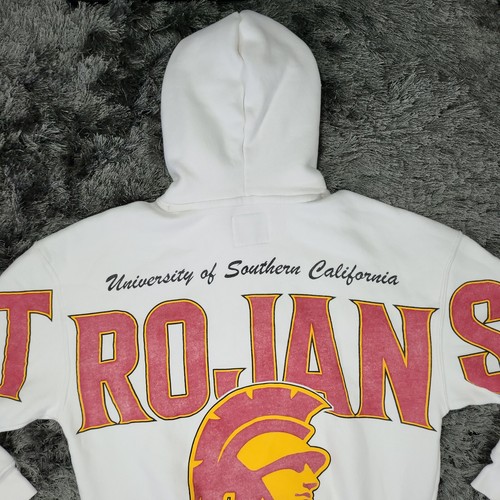 Felpa con cappuccio Hollister USC Trojans uomo media bianca University of Southern California - Foto 10 di 18