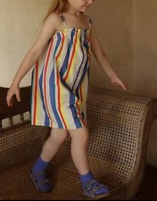 Girl Jumpsuit Striped Single Breasted Kid Girl Sling Shorts