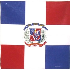NEW DOMINICAN REPUBLIC FLAG DESIGN BANDANA 100 COTTON 22x22" HEAD WRAP