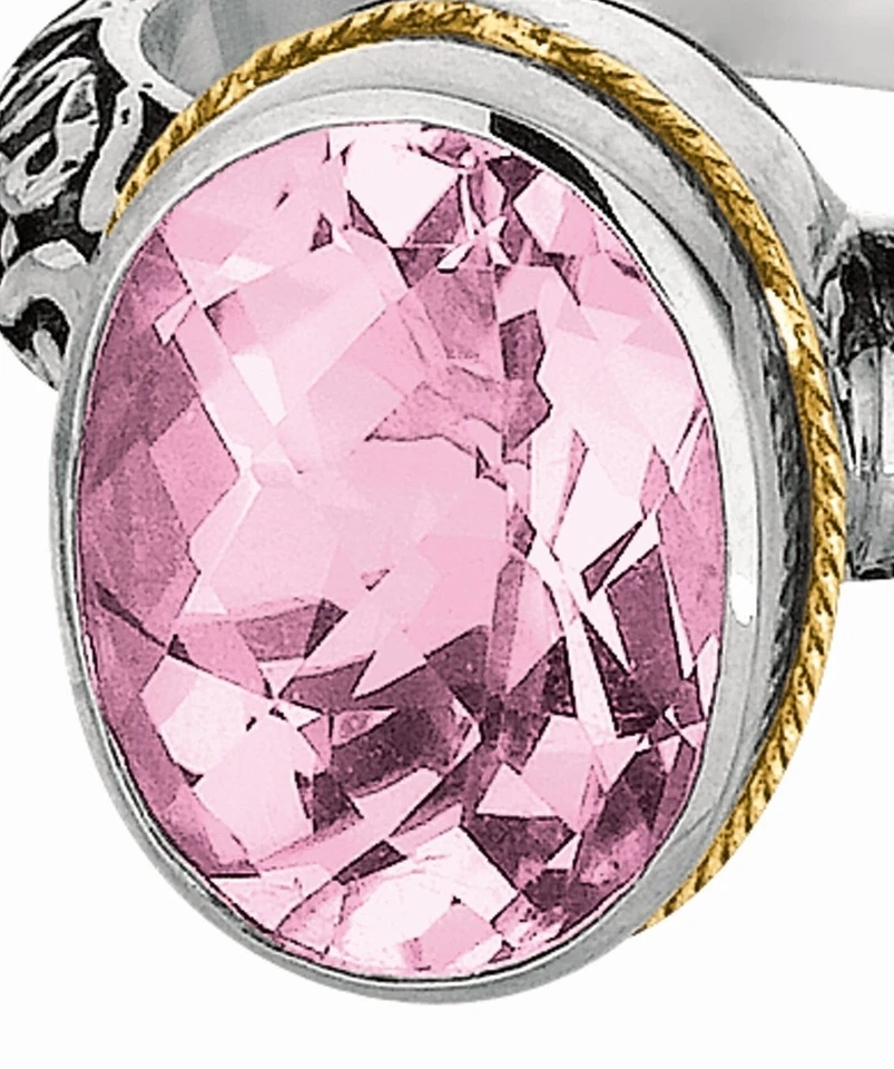 Oval Shape Amethyst Ring By Phillip Gavriel Designer 18k Gold N Silver Size 7 Foto 2 de 4