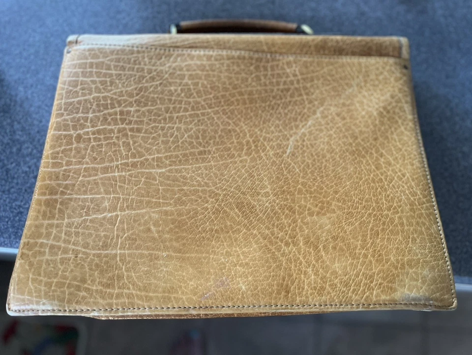 DORADO PFEIL Sport W. Alemania Vintage Color Camel Maletín Bolsa de Documentos Foto 2 de 4