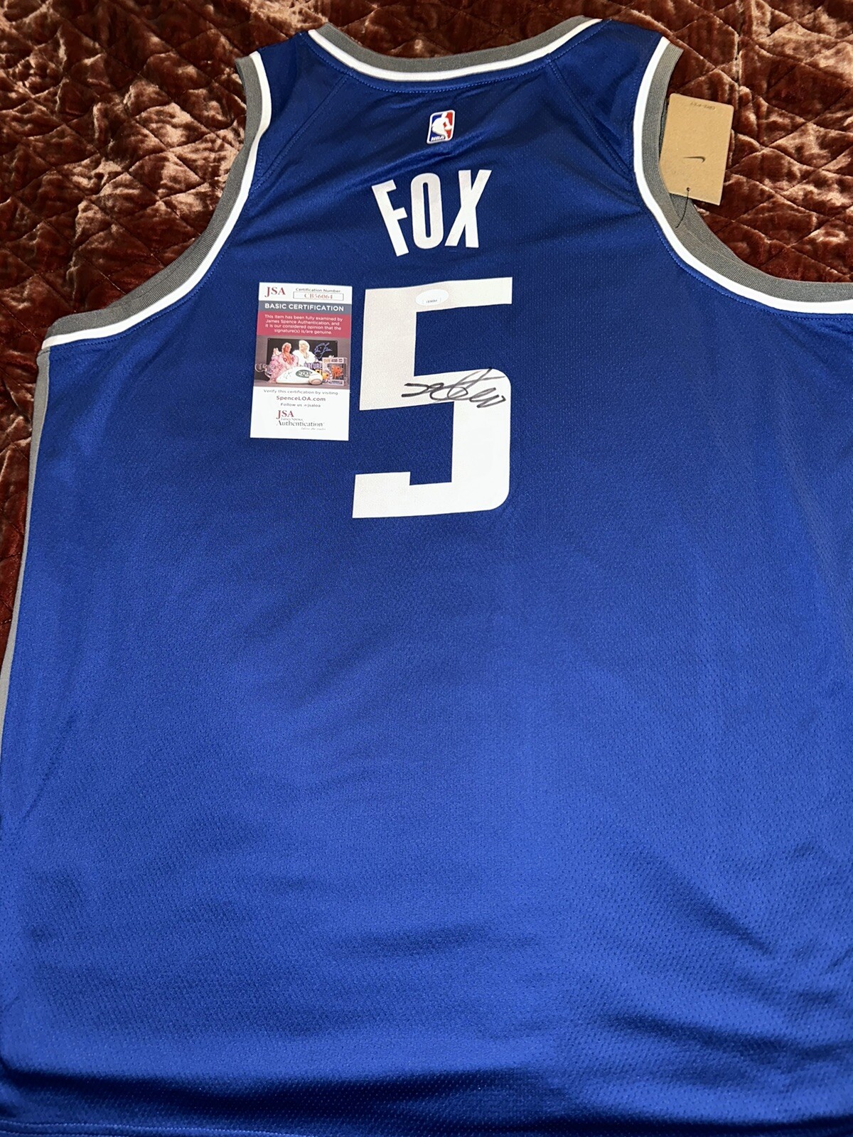 De'Aaron Fox Autographed Signed Sacramento Kings Jersey New JSA 