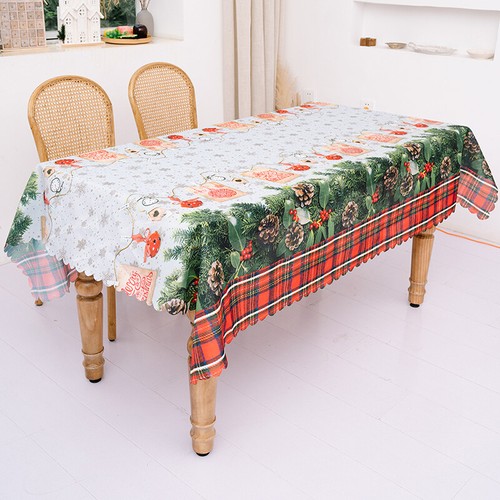 Christmas Pattern Rectangle Tablecloth Dining Home Cover Table Cloth Kitchen AU - Picture 16 of 21