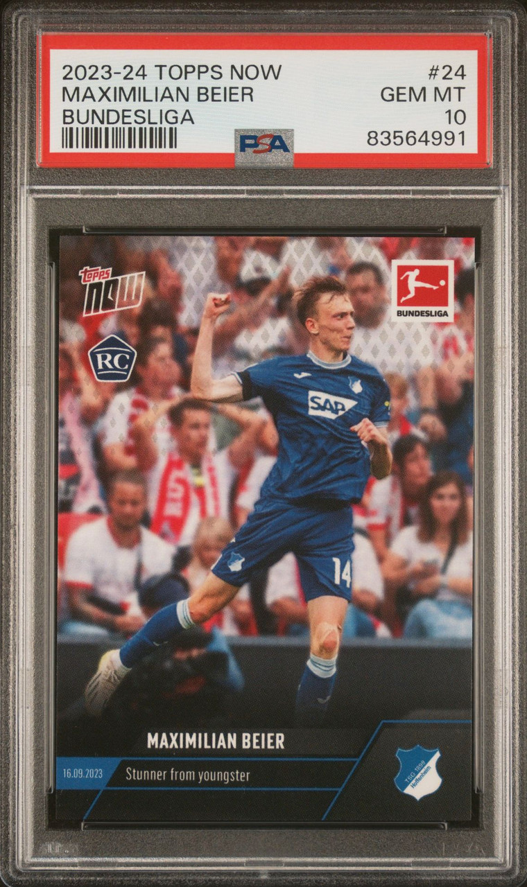 2023-24 Topps Now Bundesliga #24 Maximilian Beier TSG Hoffenheim Rookie PSA 10