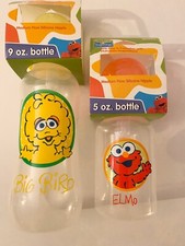 SESAME STREET Baby Bottle Set Of 2 , 9oz. and 5oz BPA Free  Phthalate Reg.