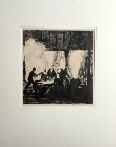 Carl Walter (1883-1955) original Lithograph signed "Bending an angle" no pottery - Picture 2 of 9