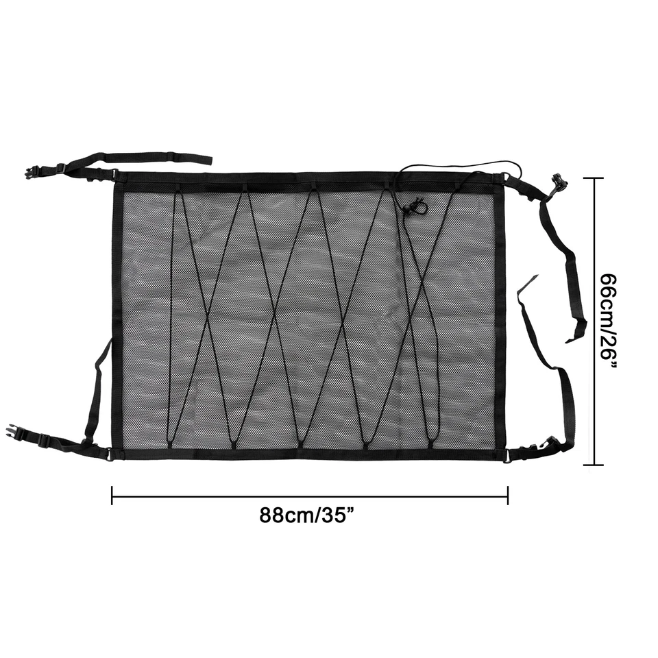 35" X 26" Car Ceiling Mesh Storage Bag Roof Cargo Net Bag Organizer Universal Foto 3 de 4