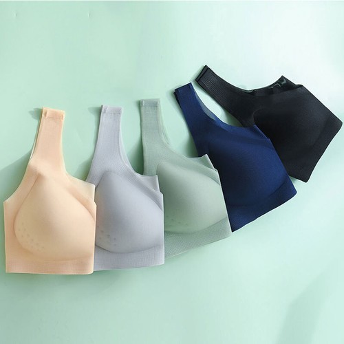 Women's Ultra-thin Ice Silk Seamless Bra Soft Bralette Mesh Breathable Underwear - Picture 3 of 17
