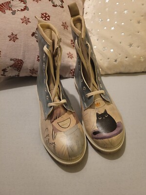 Dogo Long Boots Stiefel Cat Mom Katze Gr. 39 NEU beige bunt