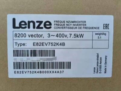 E82EV752K4B NEW LENZE E82EV752_4B Inverter 8200 Vector 7.5kW E82EV752-4B