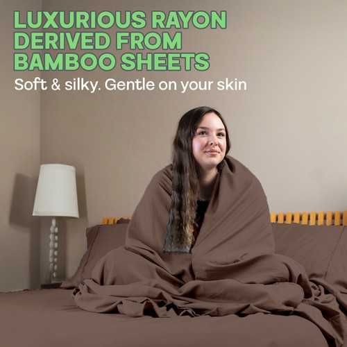 6 Piece Premium Bamboo Sheet Set, Deep Pockets, 50 Colors, 2200 Count, Soft - Picture 196 of 263