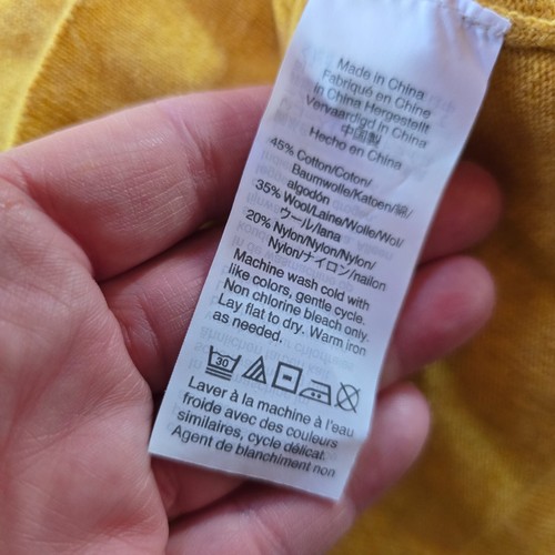 J Crew Pullover Damen Größe Medium Gelb Wollmischung Rundhals Langarm Capsule - Bild 7 von 9