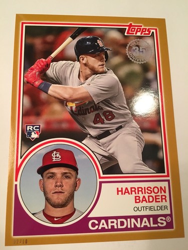 2018 Topps 1983 Parallel 5x7 Jumbo Harrison Bader Cardinals RC 29 /10 Gold - 第 1/1 張圖片