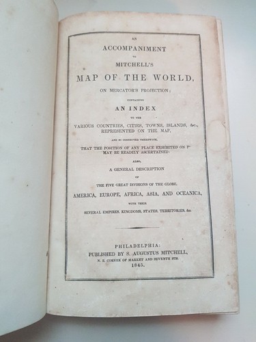 1845 An Accompaniment to S. Augustus Mitchell's World ATLAS of the World Rare - Imagen 5 de 12