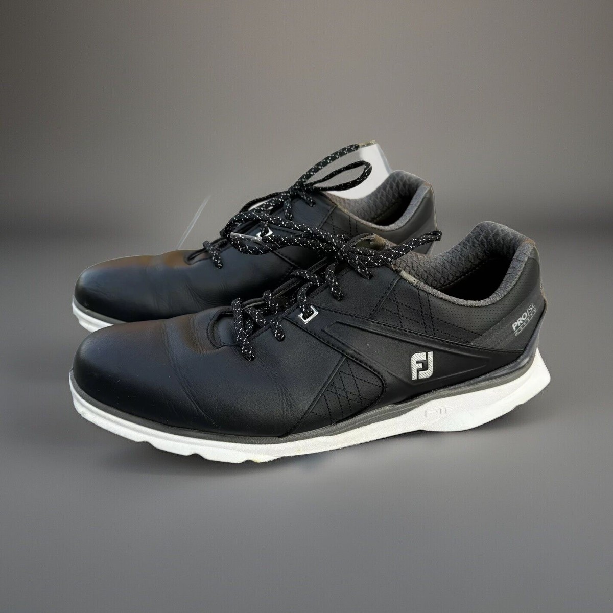 FOOTJOY PRO SL CARBON GOLF SHOES MENS 11.5 M BLACK SPIKELESS 