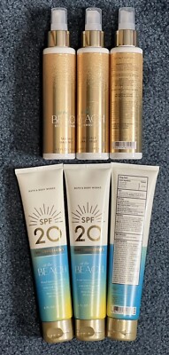 Bath & Body Works 6 Pc Set At The Beach Sunscreen Lotion & Retired Hair Mist New