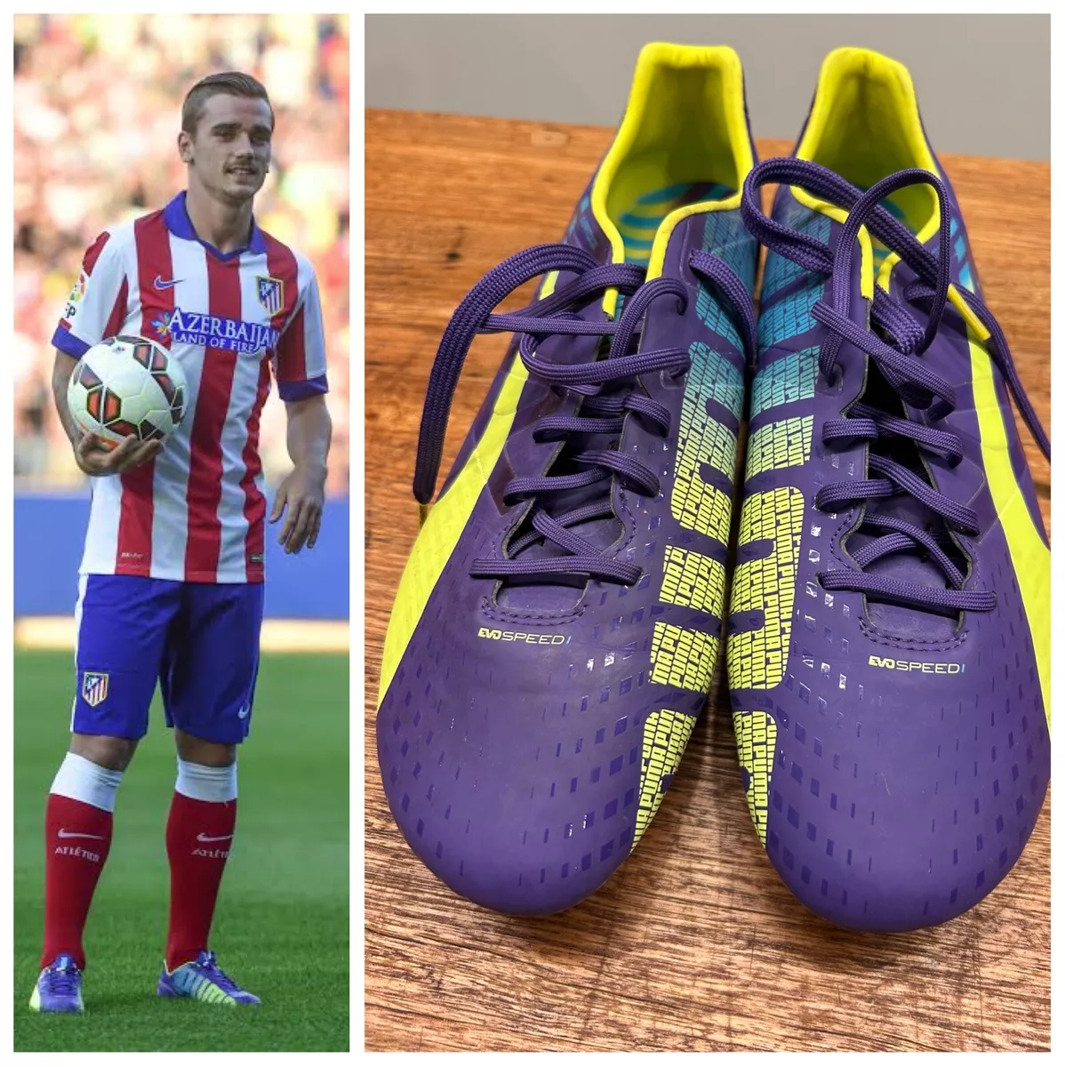 Puma evoSPEED 1.3 SG Prism Violet Fluro Yellow Scuba Blue size