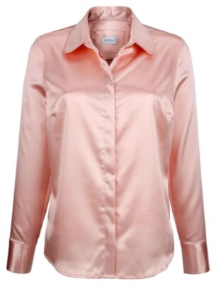 Satinbluse gold rotgold 46 Mona Satin Bluse festlich langarm