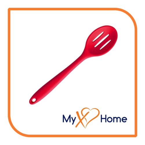8" Red Silicone Spoon, Slotted Spoon, Spatula & Slotted Turner Set by MyXOHome - Picture 2 of 9
