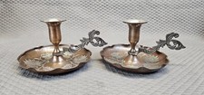 Set of 2 Antique Metal Chambersick