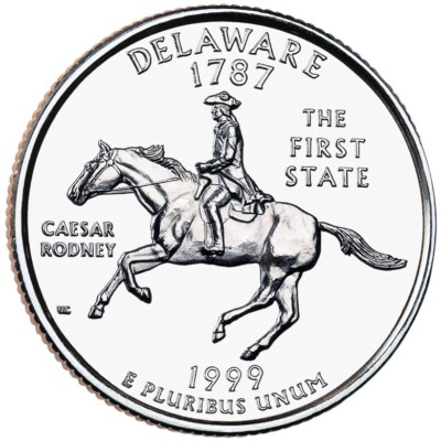 1999 D Delaware State Quarter.  Uncirculated From US Mint roll.