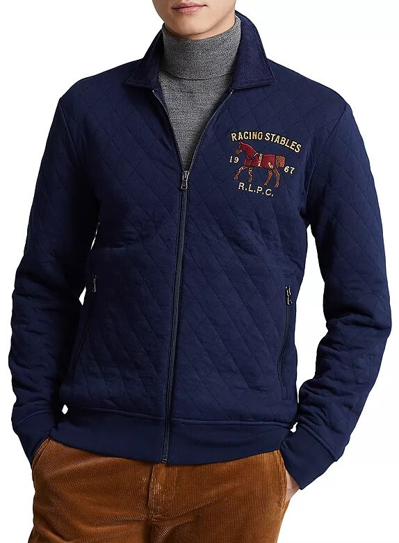 Polo Ralph Lauren Men's Vintage Quilted Embroidered Full Zip